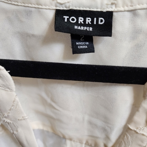 Torrid Prestine (ivory) Harper clip chiffon pullover blouse size 2 (18/20) - Picture 4 of 8